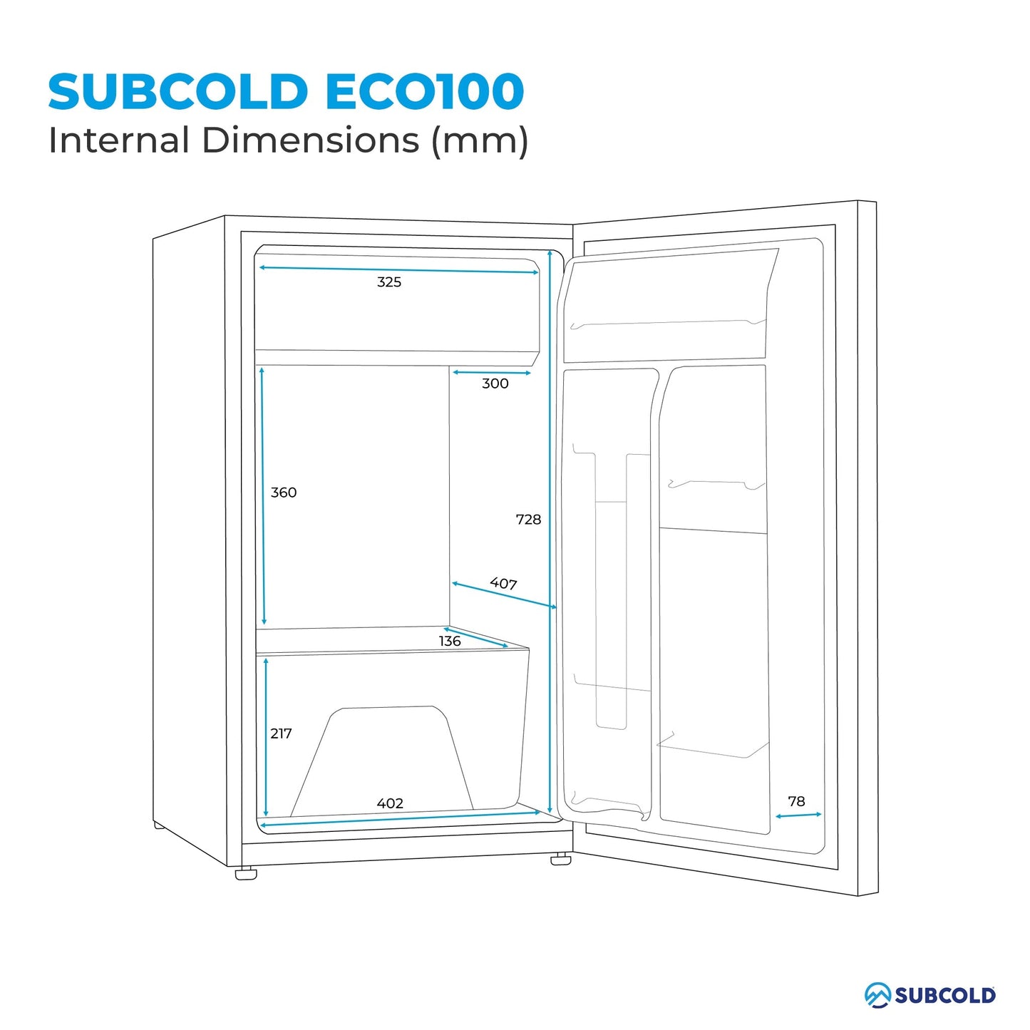 100L Fridge Subcold ECO100 White