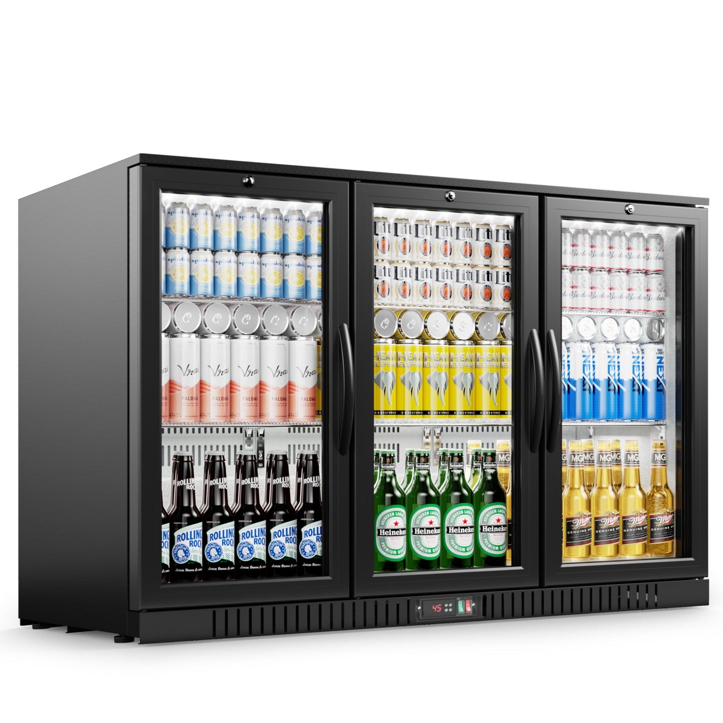 EUHOMY Back Bar Cooler With 2/3 Glass Swing Doors Wine Cooler