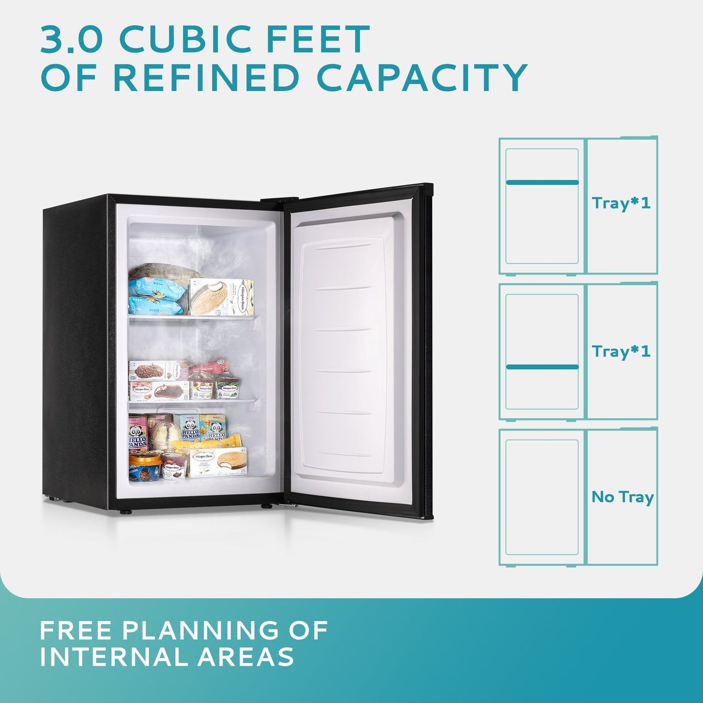 EUHOMY Compact Mini Freezer, Upright freezer Rapid Cooling