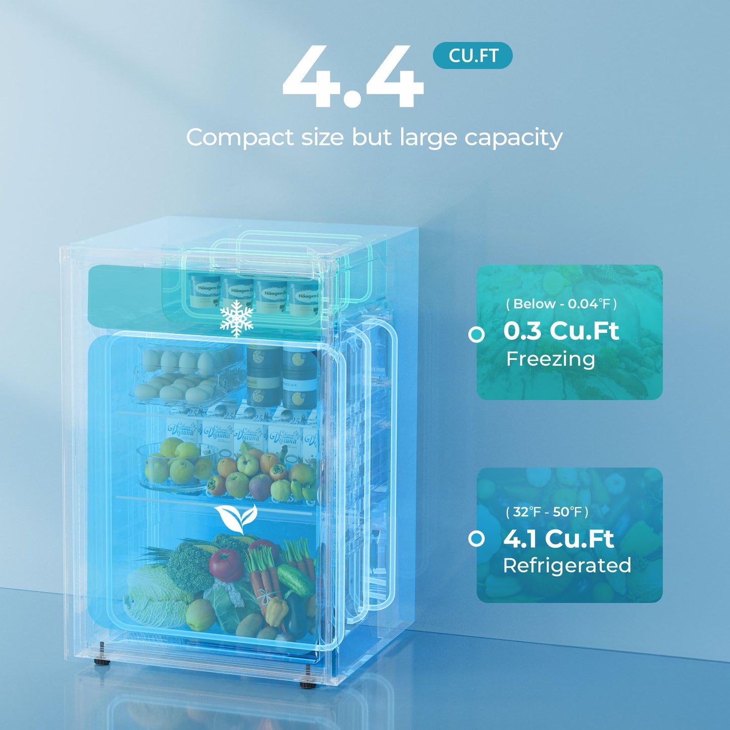 EUHOMY Mini Fridge with Freezer, Single Door Compact Refrigerator