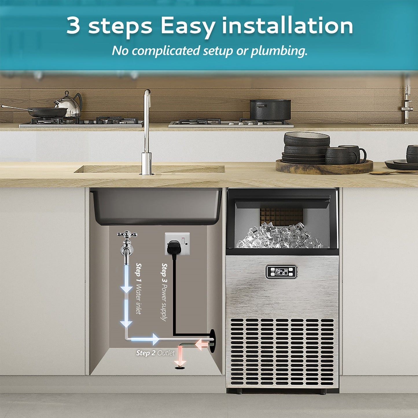 EUHOMY Excellent Storage Container Undercounter Best Commercial Ice Machine