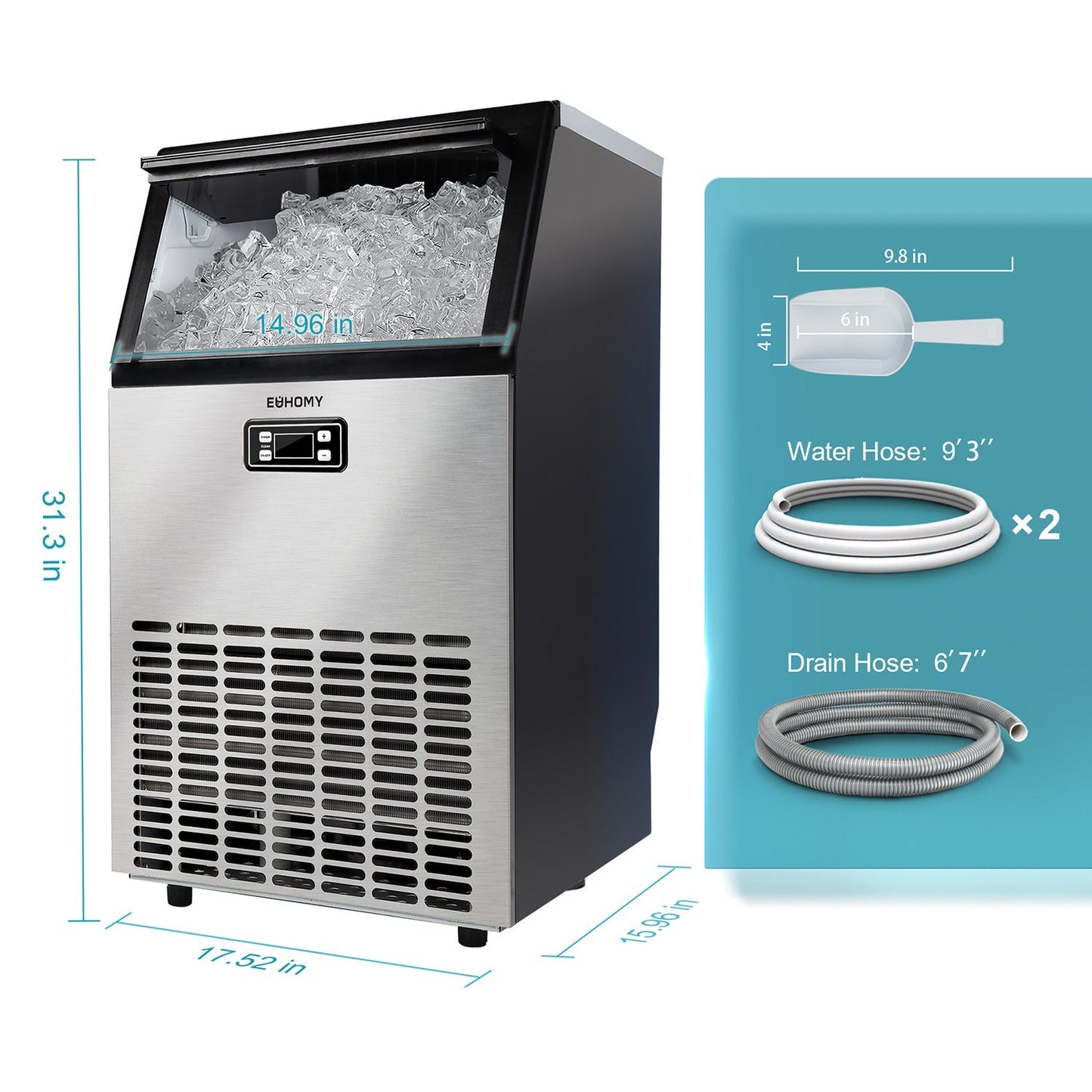 EUHOMY Excellent Storage Container Undercounter Best Commercial Ice Machine