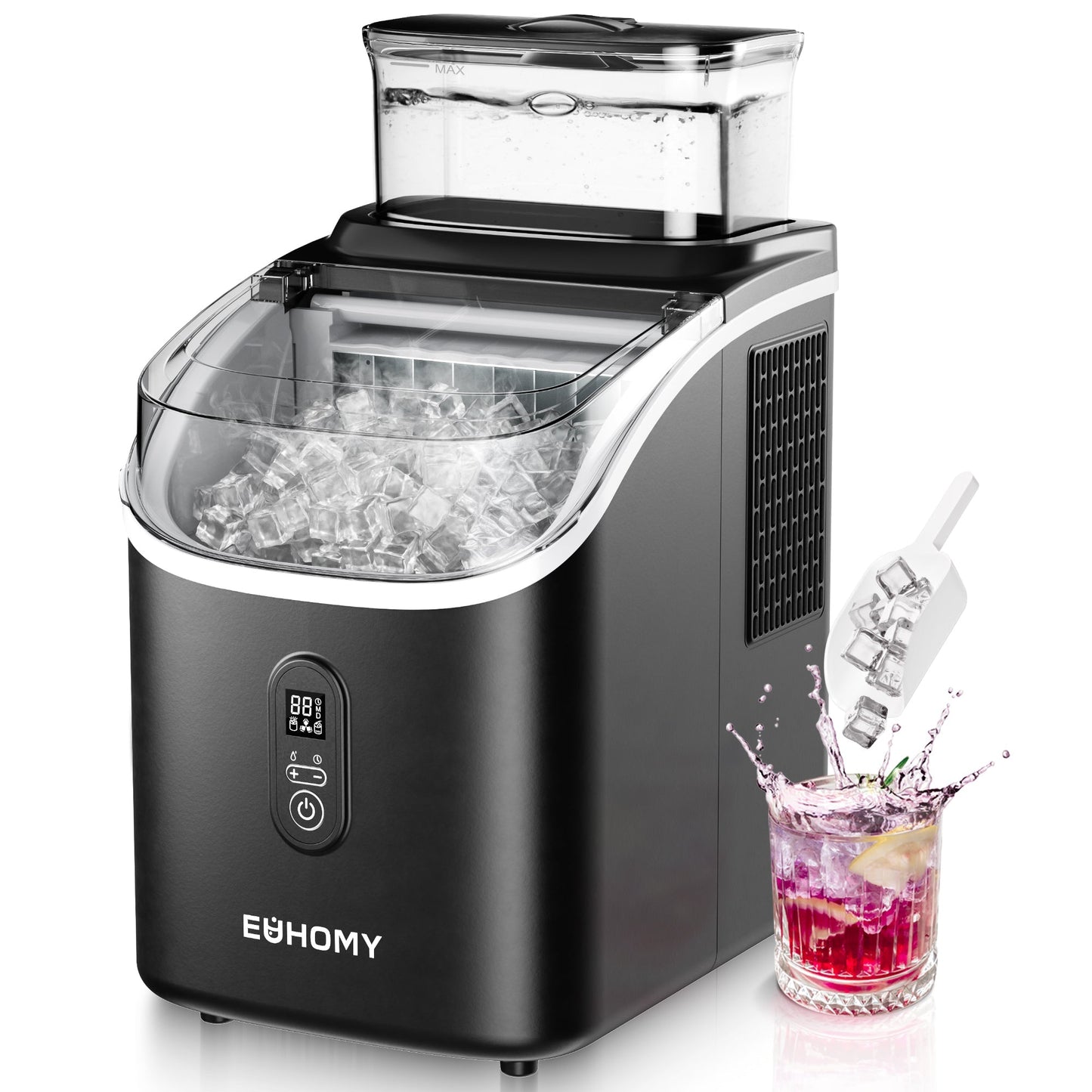 EUHOMY Tile SE Portable Cube Ice Maker Countertop - 1.5L Extra Large Water Tank, Adjustable Ice Thickness , Scheduled On/Off Timer, Auto-Cleaning