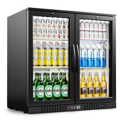 EUHOMY Back Bar Cooler With 2/3 Glass Swing Doors Wine Cooler