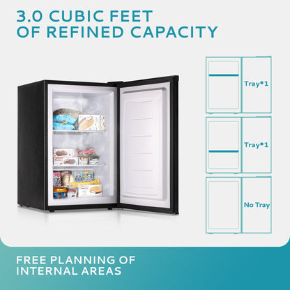 EUHOMY Compact Mini Freezer, Upright freezer Rapid Cooling