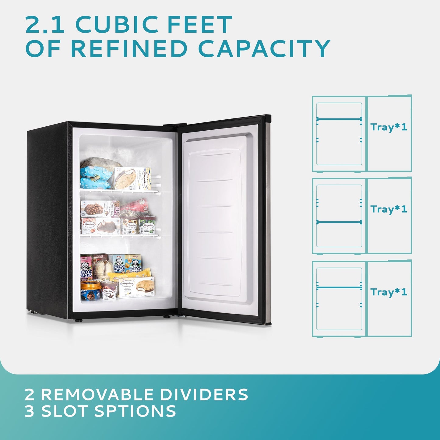 EUHOMY Compact Mini Freezer, Upright freezer Rapid Cooling