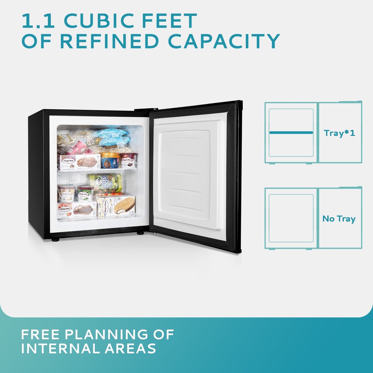 EUHOMY Compact Mini Freezer, Upright freezer Rapid Cooling