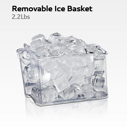 EUHOMY Luna Portable Crystal Crescent Ice Maker Countertop with Ice Bag Set (50 pcs)– Melts 30 Mins Lower, Rapid Ice Making in 12 Mins, Real-Time Status Visibility
