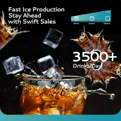 EUHOMY 400/450Lbs/24H Easy-to-Install Commercial Ice Maker Machine