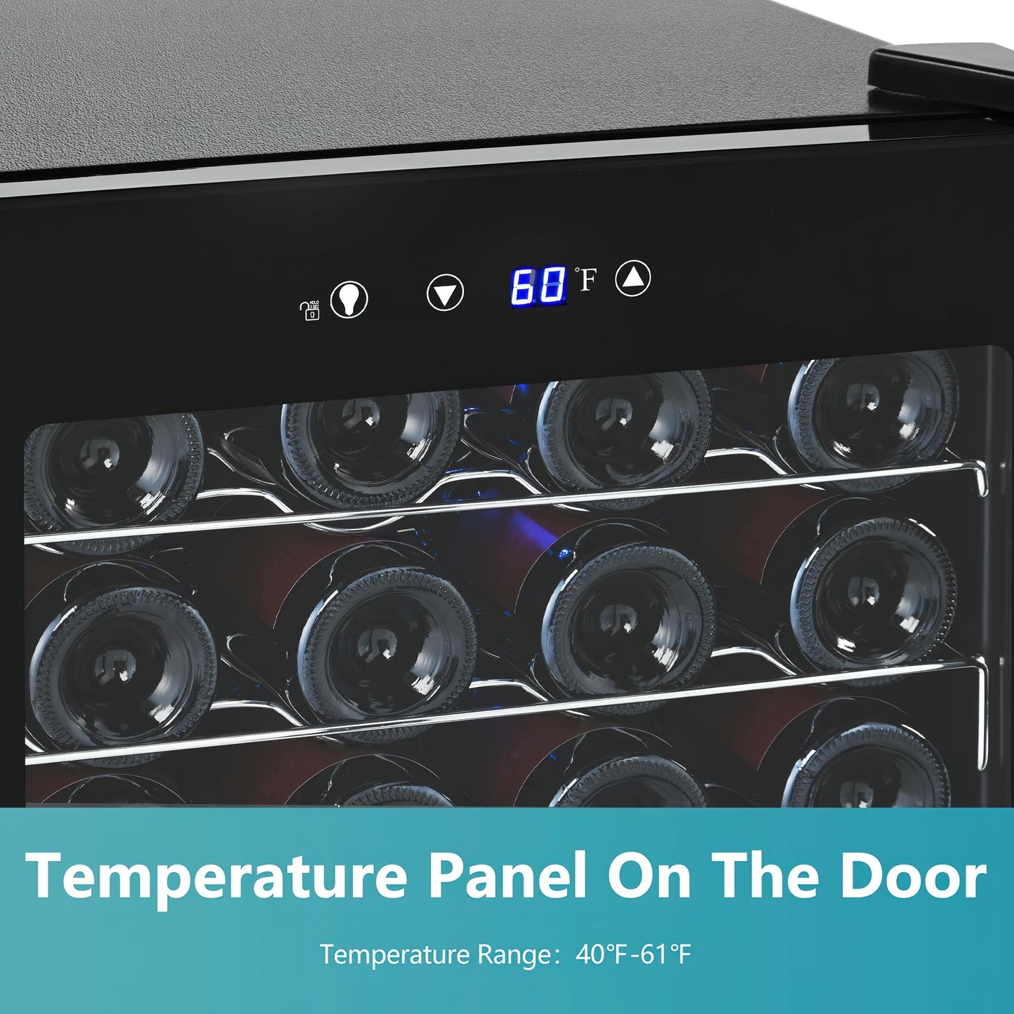 EUHOMY 45 Bottle Wine Cooler Refrigerator Small Built-in Wine Beverage Cooler