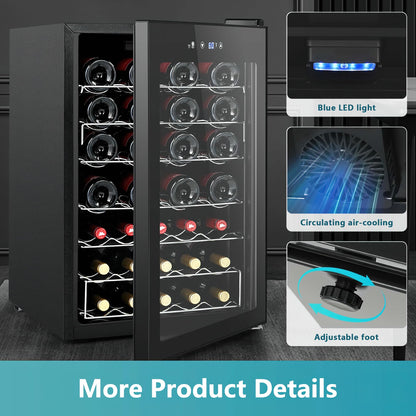 EUHOMY 45 Bottle Wine Cooler Refrigerator Small Built-in Wine Beverage Cooler
