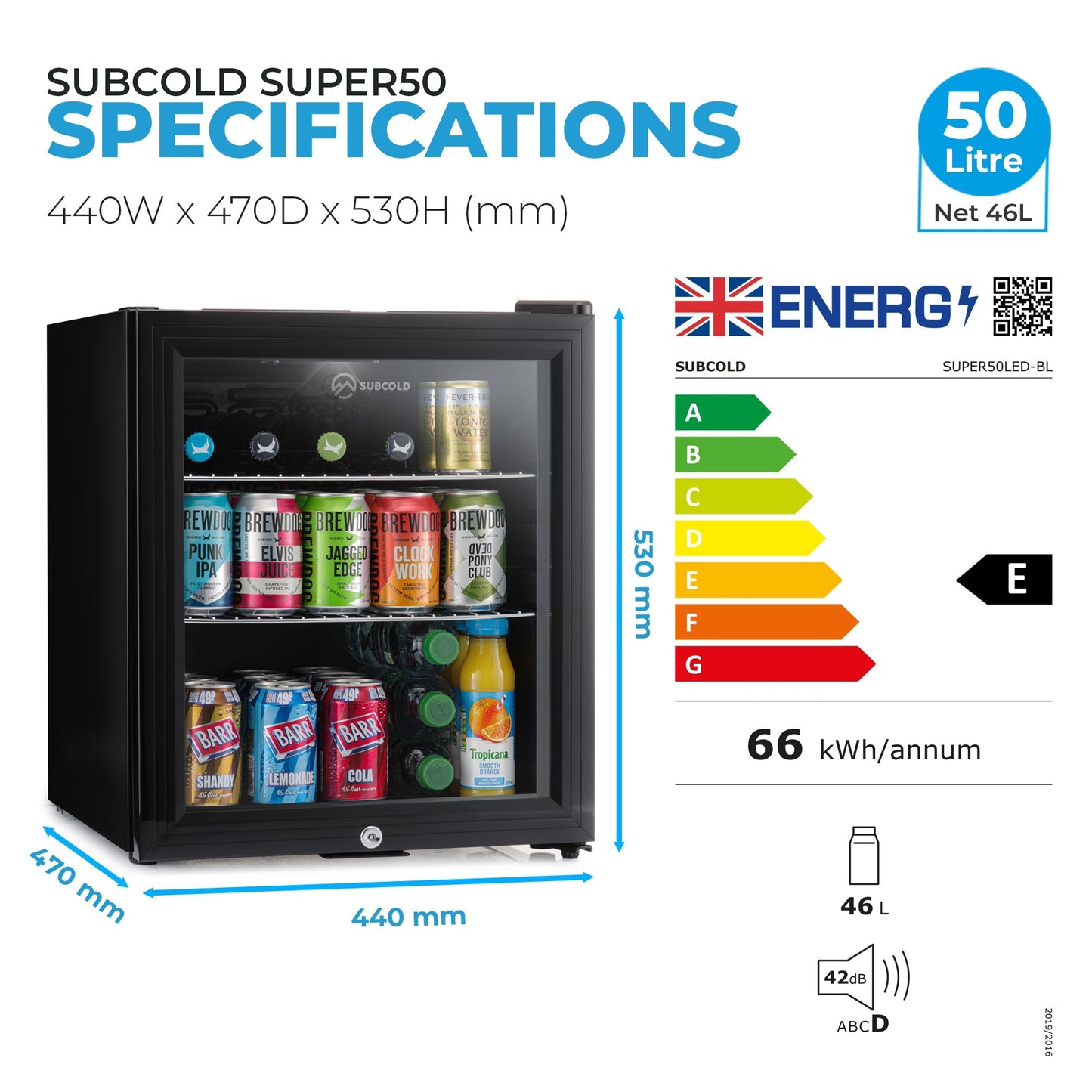 Subcold Super50 Beer Fridge Black
