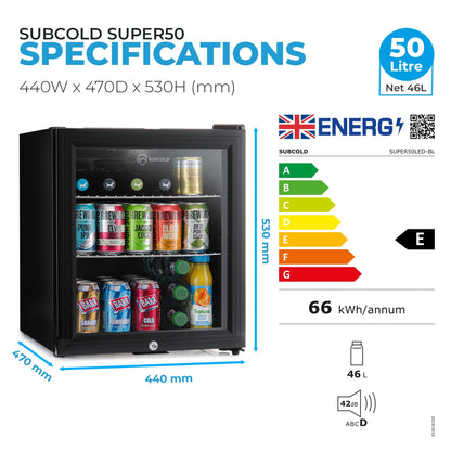 Subcold Super50 Beer Fridge Black