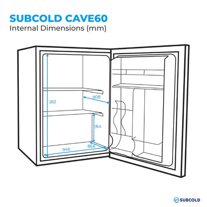 Subcold Cave60-SS Beer Fridge Stainless Steel