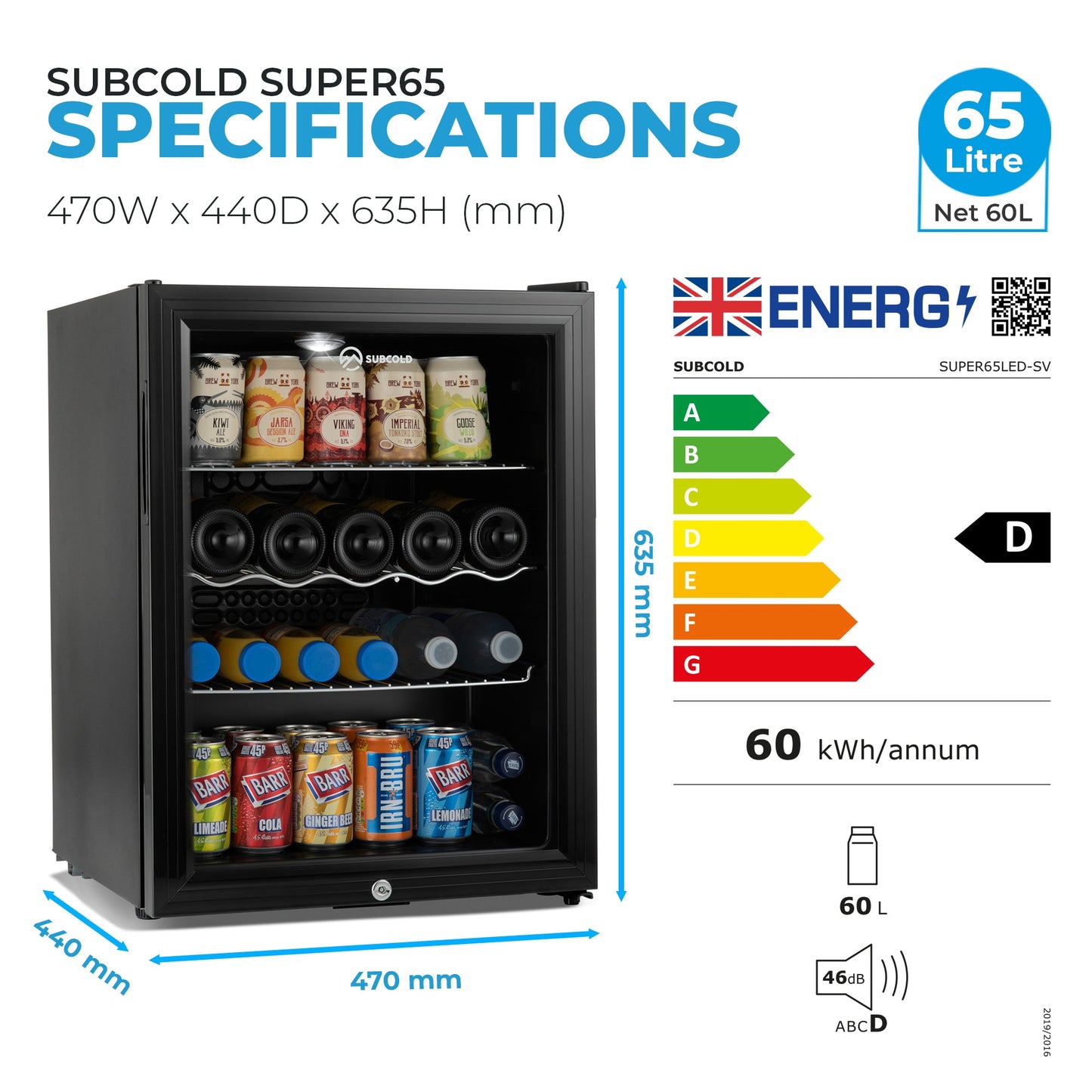 Subcold Super65 Beer Fridge Black