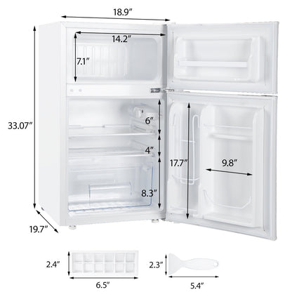 EUHOMY 3.2 Cu.Ft Built in & Free Standing Mini Fridge