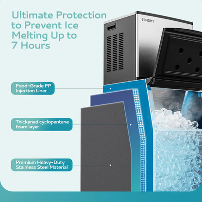 EUHOMY 400/450Lbs/24H Easy-to-Install Commercial Ice Maker Machine