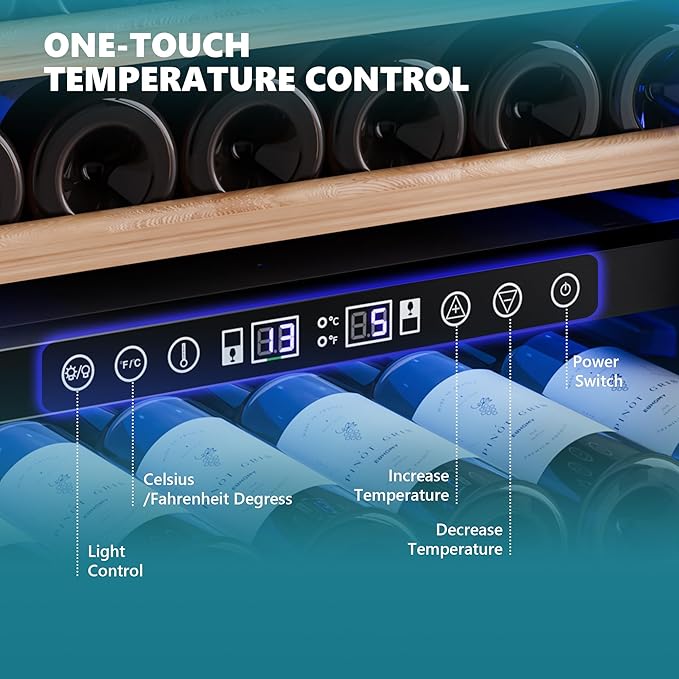 EUHOMY 24 Inch Wine Fridge Dual Zone, 154 Bottle Wine Cooler Refrigerator with Glass Door, Powerful Compressor Cooling