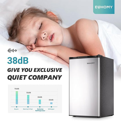 EUHOMY Mini Fridge with Freezer, Single Door Compact Refrigerator