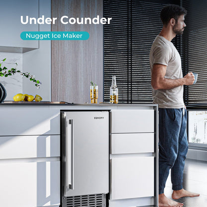 EUHOMY Commercial Built-in Nugget Ice Maker Machine