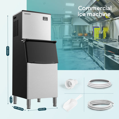 EUHOMY 400/450Lbs/24H Easy-to-Install Commercial Ice Maker Machine