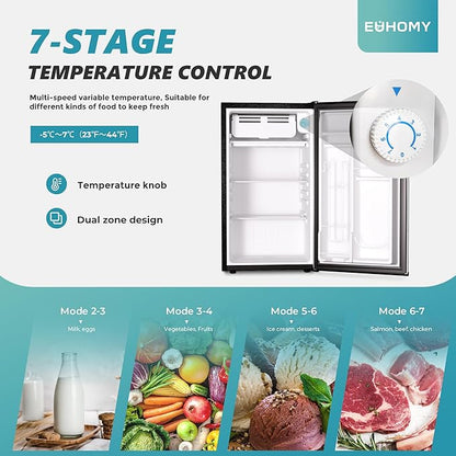 EUHOMY Mini Fridge with Freezer, Single Door Compact Refrigerator