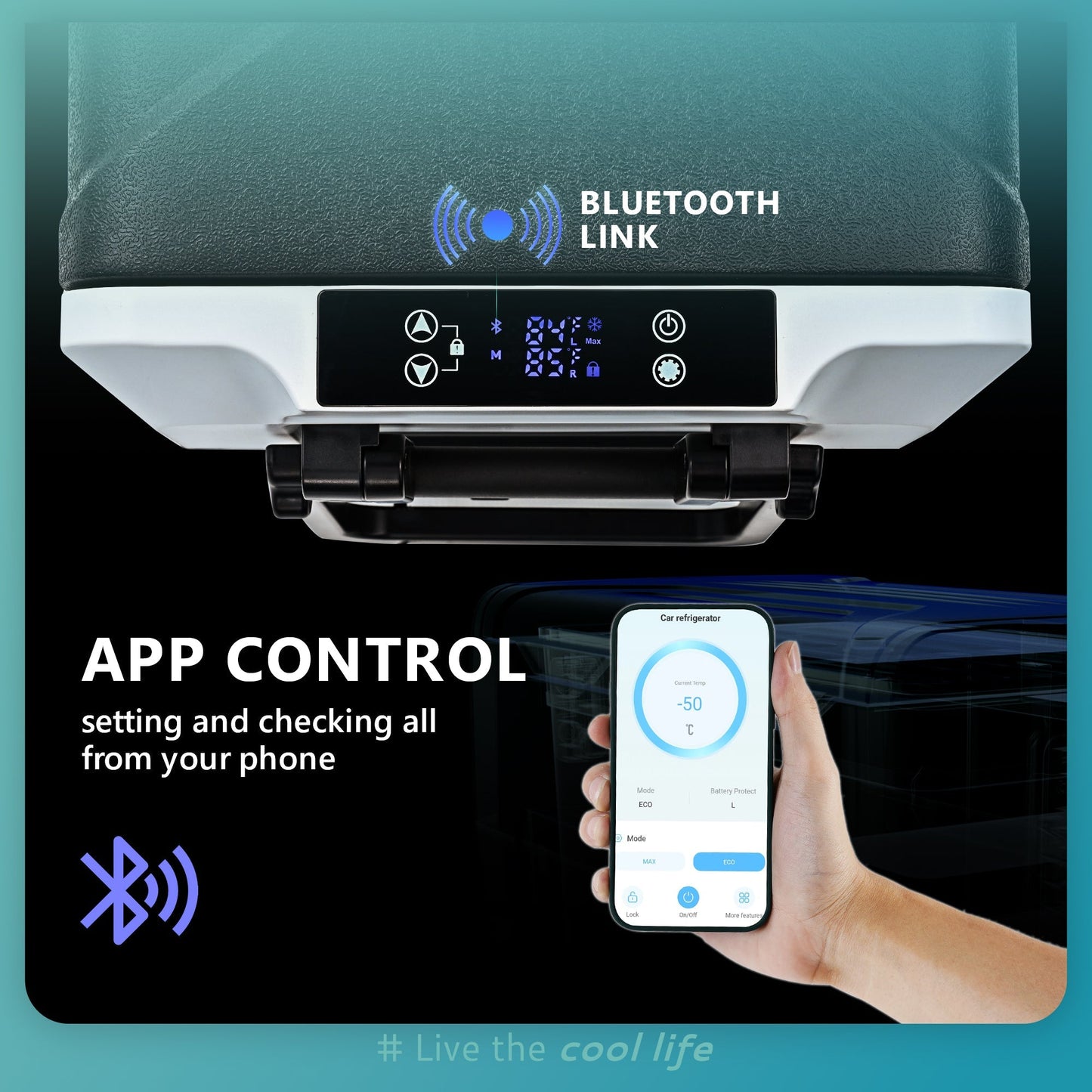 Euhomy 12 Volt Car Refrigerator Dual Zone, 48 QT, Frost Free, App Control, Portable & Wheeled