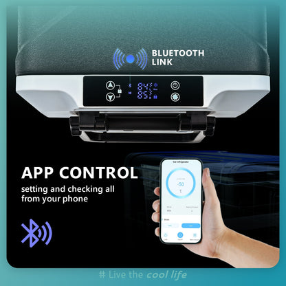 Euhomy 12 Volt Car Refrigerator Dual Zone, 48 QT, Frost Free, App Control, Portable & Wheeled