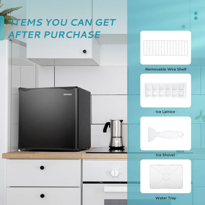 EUHOMY 1.7 Cu.Ft Mini Fridge with Compact Freezer Temperature Control