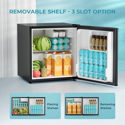 EUHOMY 1.7 Cu.Ft Mini Fridge with Compact Freezer Temperature Control