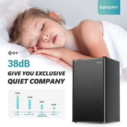 EUHOMY Mini Fridge with Freezer, Single Door Compact Refrigerator
