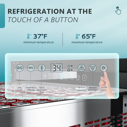 EUHOMY Beverage Refrigerator Under Counter Beer Fridge Large Capacity Wine Cooler
