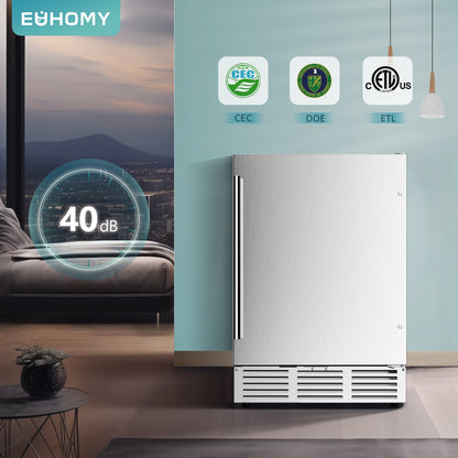 EUHOMY Beverage Refrigerator Under Counter Beer Fridge Large Capacity Wine Cooler